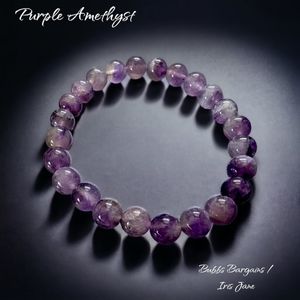Purple Amethyst Bracelet - 8mm Unisex